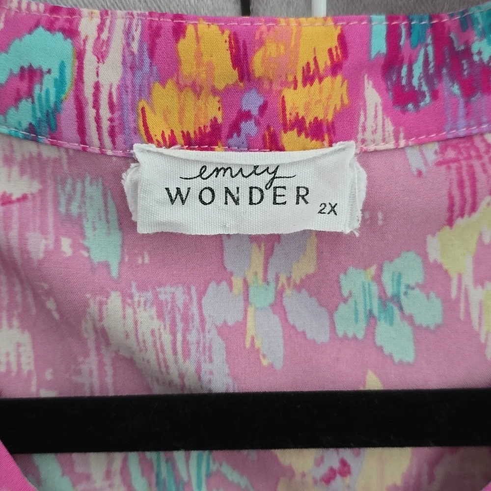 Emily Wonder Pink Floral Blouse, Size 2X - Picture 11 of 11